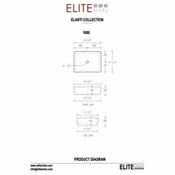 New 👏 Elite Sinks Elanti Collection Porcelain Tall Edge Deep Basin Rectangular Vessel Sink 🎉 -Bathroom Sinks Shop cb01df660aafd642 1883 w800 h800 b1 p0