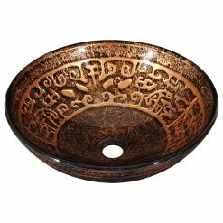 Cheap 🌟 Yescom Bathroom Tempered Glass Round Vessel Sink Antique Totem Vanity Home Bowl Basin 😀