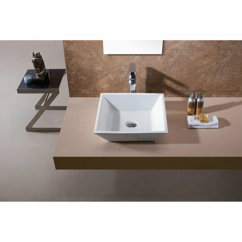 Cheapest ๐ Luxier CS-006 Flat Square Bathroom Ceramic Vessel Sink Art Basin In White โญ 7 Cheapest ๐ Luxier CS-006 Flat Square Bathroom Ceramic Vessel Sink Art Basin In White โญ - Image 5