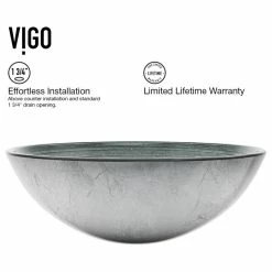New 😍 VIGO Simply Silver Glass Vessel Bathroom Sink And Niko Faucet Set 🎉 -Bathroom Sinks Shop cff1c4cd0f5a160b 2908 w800 h800 b1 p0