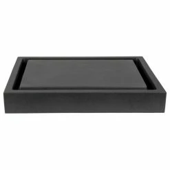 Flash Sale 💯 Eden Bath - Vessel Sinks Modern Black Lava Stone Rectangular Infinity Pool Bath Vessel Sink, 22"x16" 👍