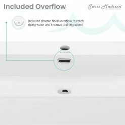 Buy 🥰 Swiss Madison Claire 24" Ceramic Console Sink White Basin Chrome Legs 👍 -Bathroom Sinks Shop d38162fa023b8004 8492 w800 h800 b0 p0