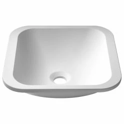 New 😍 Kraus USA, Inc. Natura Square Undermount Bathroom Sink, Stone Resin Solid Surface 🌟