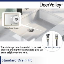 Buy ⌛ DeerValley White Ceramic Rectangular Lavatory Undermount Bathroom Sink With Overflow 🎁 -Bathroom Sinks Shop d6711d6f024cfdb1 8813 w800 h800 b0 p0
