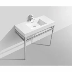 Discount ✔️ KubeBath Haus Stainless Steel Console With White Acrylic Sink, Chrome, 40'' ⌛ -Bathroom Sinks Shop d931b3760db669f6 3038 w800 h800 b0 p0
