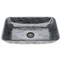 Best Sale 👍 VIGO Rectangular Titanium Glass Vessel Bathroom Sink 👏