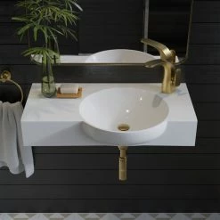 Promo ๐คฉ Swiss Madison Chateau 30" Right Side Faucet Wall-Mount Bathroom Sink, Right-Side Faucet ๐ฅ