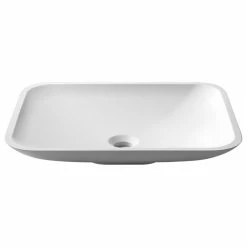 Promo ๐ฅฐ Kraus USA, Inc. Natura Rectangle Vessel Bathroom Sink, Stone Resin Solid Surface โ