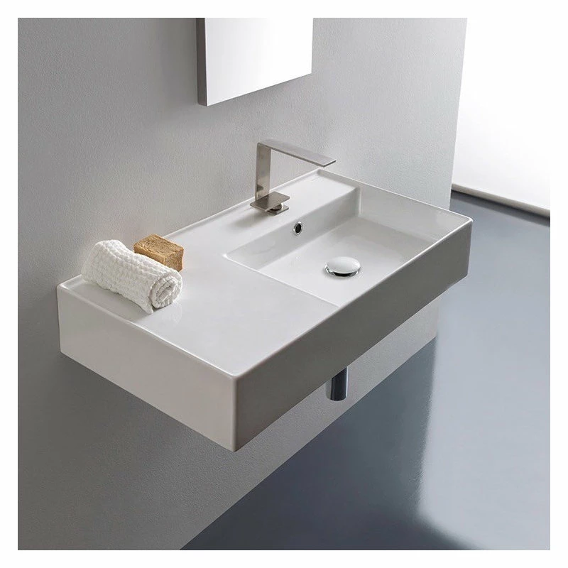 Deals ๐ฏ Scarabeo Ceramiche 32" Ceramic Wall Mount Or Vessel Sink With Counter Space, 1-Hole โญ 5 Deals ๐ฏ Scarabeo Ceramiche 32" Ceramic Wall Mount Or Vessel Sink With Counter Space, 1-Hole โญ - Image 3