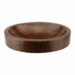 Discount โจ Premier Copper Products Compact Oval ๐ Skirted Vessel ๐จ Hammered Copper Sink, Oil Rubbed Bronze ๐คฉ