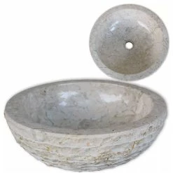 Best Pirce ✨ Vida XL LLC VidaXL Basin Marble 15.7" Cream Natural Stone Bathroom Washbowl Lavatory Sink 🔥