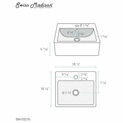 Coupon 🎁 Swiss Madison Voltaire 18" Square Ceramic Wall Hung Sink 😍 -Bathroom Sinks Shop e2f188db01e6dbbb 7255 w800 h800 b1 p0
