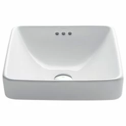 Discount โ๏ธ Kraus USA, Inc. Elavo Ceramic Square Semi-Recessed White Sink ๐ฏ