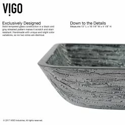 Coupon ❤️ VIGO Rectangular Titanium Glass Vessel Bathroom Sink Set With Dior Vessel Faucet 👏 -Bathroom Sinks Shop e421a6d70e9ed952 2982 w800 h800 b1 p0