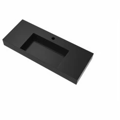 Deals 👏 Castello USA Juniper Bathroom Vanity Top, Black, 48", Center Basin, Standard ⌛ -Bathroom Sinks Shop e5016406012972ae 3973 w800 h800 b1 p0