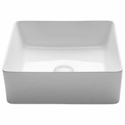 Coupon ❤️ Kraus USA, Inc. Viva Ceramic Square Vessel Bathroom Sink, White 😉