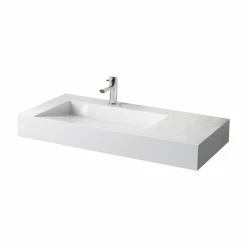 Best reviews of 🛒 Badeloft USA, LLC Badeloft Stone Resin Wall-mounted Sink, Glossy White 💯