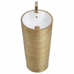 Hot Sale 👍 Fine Fixtures Vannes Pedestal 16"x16", Brushed Gold ⭐ -Bathroom Sinks Shop e9c1fdb50e5eb2d6 3824 w800 h800 b1 p0
