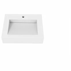 Best Pirce โญ Castello USA Pyramid Solid Surface Countertop Basin Sink, White, 24", Standard โ