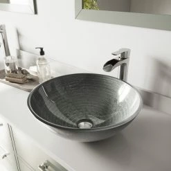 New 😍 VIGO Simply Silver Glass Vessel Bathroom Sink And Niko Faucet Set 🎉 -Bathroom Sinks Shop ebb126e70f5a1600 2908 w800 h800 b0 p0