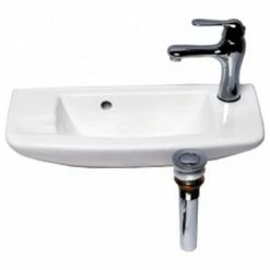 Hot Sale ✨ Renovators Supply Manufacturing White Wall Mount Small Bathroom Sink 20" With Chrome Faucet Drain And Overflow ⌛