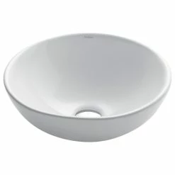 Hot Sale 🎉 Kraus USA, Inc. Elavo Ceramic Round Vessel White Sink 🤩