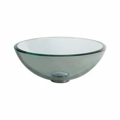 Brand new 🌟 Kraus USA, Inc. Clear 14" Glass Vessel Bathroom Sink, PU Drain, Mounting Ring, Chrome 👏 -Bathroom Sinks Shop ede1f4b600e5e80a 3157 w800 h800 b1 p0