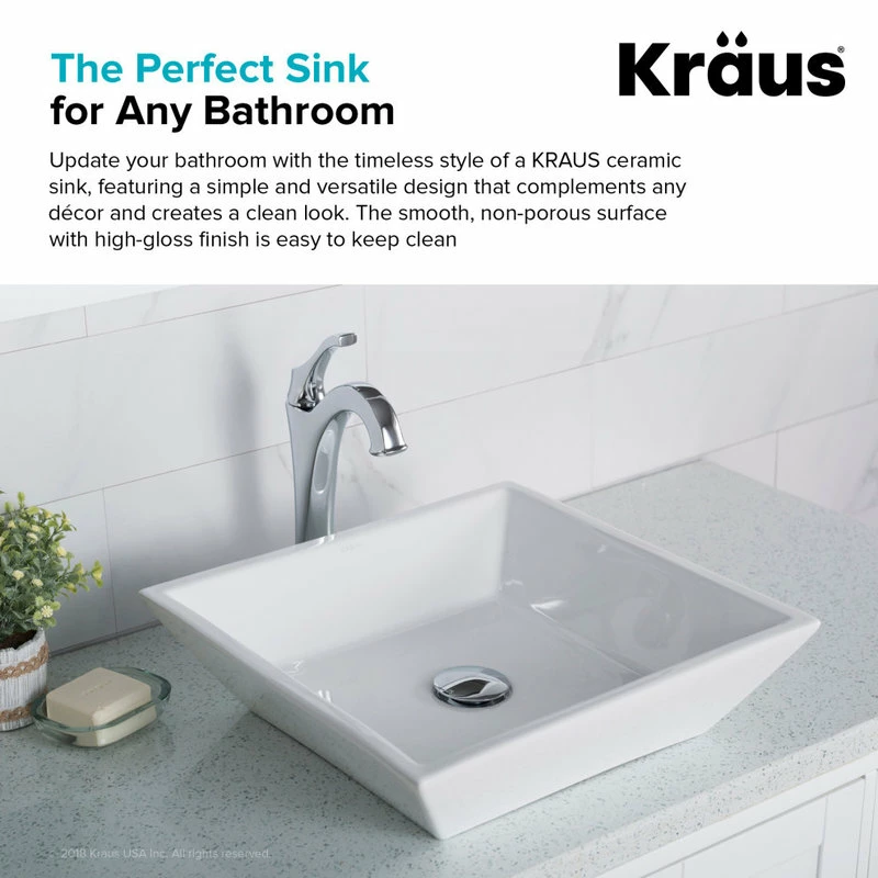 Outlet ๐ฅ Kraus USA, Inc. Elavo Ceramic Square Vessel White Sink ๐ 8 Outlet ๐ฅ Kraus USA, Inc. Elavo Ceramic Square Vessel White Sink ๐ - Image 6