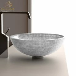 Buy ๐ Maestrobath Voltaire Glass Vessel Sink, Silver And Black โค๏ธ