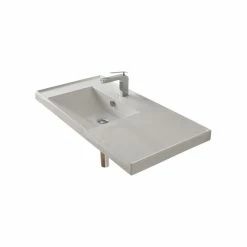 Deals ๐ฅ Scarabeo Ceramiche Rectangular White Ceramic Self Rimming Or Wall Mounted Bathroom Sink, One Hole ๐