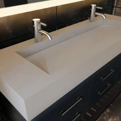 Discount 👍 Castello USA Pyramid Solid Surface Bathroom Vanity Top, White, 60", Standard 😀 -Bathroom Sinks Shop eff146d60f287f10 3568 w800 h800 b0 p0