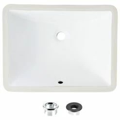 Best Sale ✨ STYLISH 20" Porcelain Rectangular Undermount Bathroom Sink With Overflow ⌛