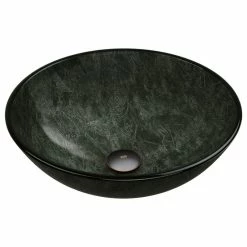 Buy ๐คฉ VIGO Sheer Sepia Glass Vessel Bathroom Sink, Gray Onyx ๐งจ