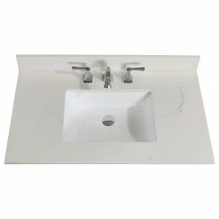 Hot Sale โญ Altair Belluno 31" Engineered Stone Vanity Top In Milano White With White Sink, Milano ๐คฉ