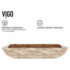 Discount 😍 VIGO Rectangular Glass Vessel Bathroom Sink, Amber Sunset 🤩 -Bathroom Sinks Shop f3c131060e9ed895 9040 w800 h800 b1 p0
