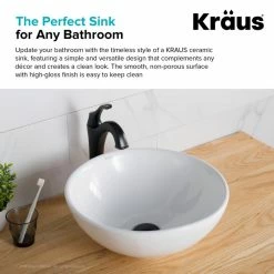 Hot Sale 🎉 Kraus USA, Inc. Elavo Ceramic Round Vessel White Sink 🤩 -Bathroom Sinks Shop f611b6ea0254a7a3 6285 w800 h800 b0 p0