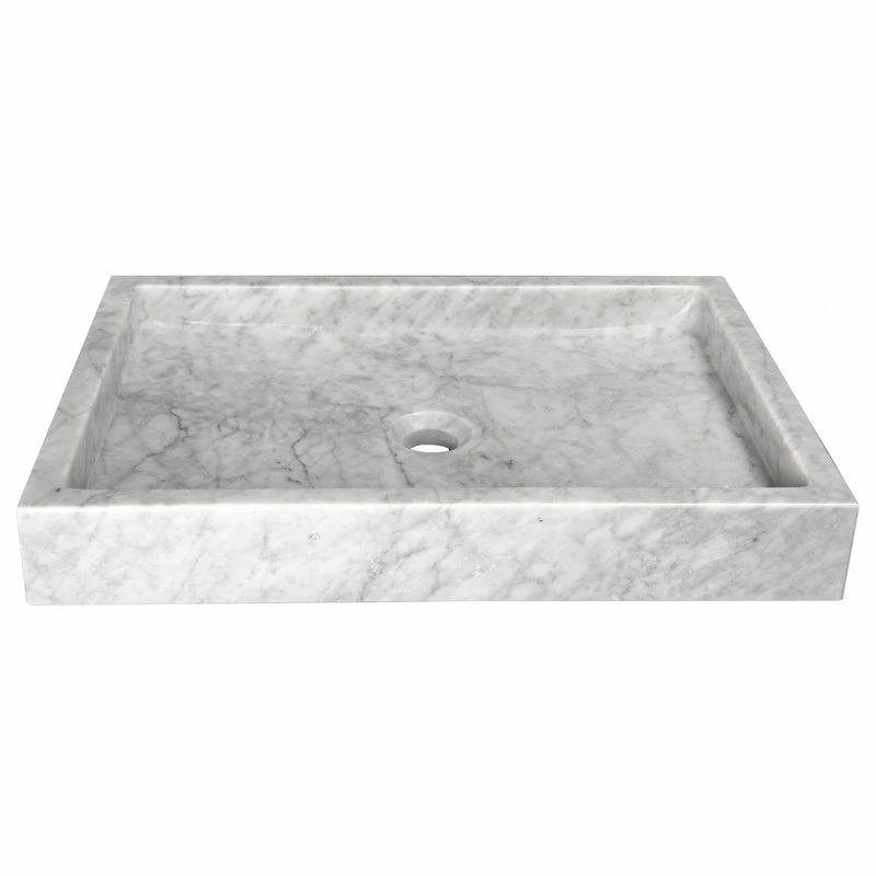 Cheap ๐ Eden Bath - Vessel Sinks Modern Natural Stone Rectangular Bathroom Vessel Sink, 22"x16", White Carrara Ma โจ 4 Cheap ๐ Eden Bath - Vessel Sinks Modern Natural Stone Rectangular Bathroom Vessel Sink, 22"x16", White Carrara Ma โจ - Image 2