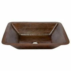 Deals ๐ฏ Premier Copper Products Rectangle Under Counter ๐จ Hammered Copper Bathroom Sink, Oil Rubbed Bronze โ