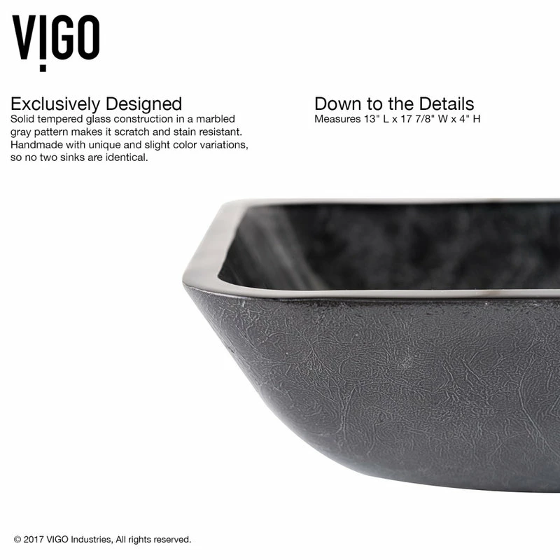 Hot Sale ๐ฏ VIGO Rectangular Gray Onyx Glass Vessel Bathroom Sink Set With Niko Vessel Faucet ๐ฅฐ 11 Hot Sale ๐ฏ VIGO Rectangular Gray Onyx Glass Vessel Bathroom Sink Set With Niko Vessel Faucet ๐ฅฐ - Image 9