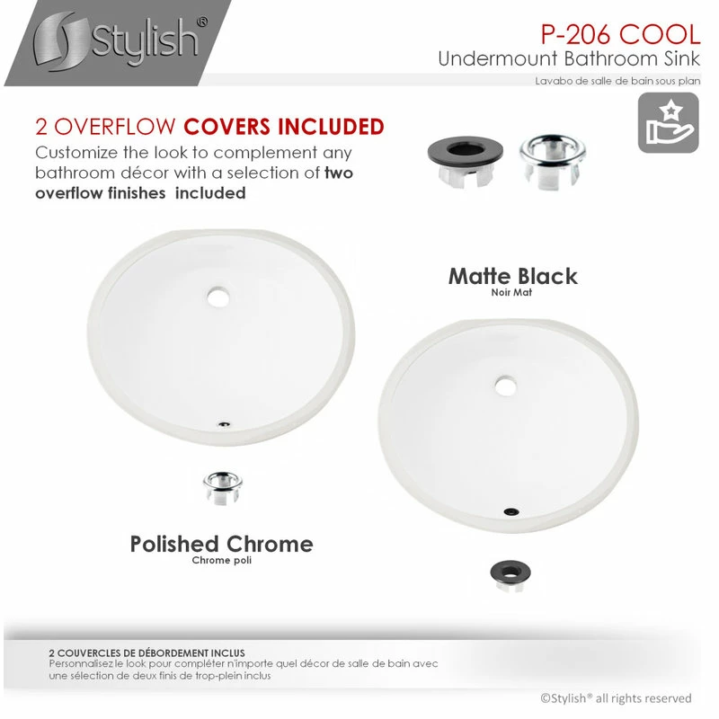 Best deal 𧨠STYLISH 19" Oval Undermount Ceramic Bathroom Sink With 2 Overflow Finishes π 11 Best deal 𧨠STYLISH 19" Oval Undermount Ceramic Bathroom Sink With 2 Overflow Finishes π - Image 9