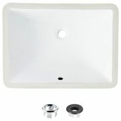 Best reviews of 🥰 STYLISH 18" Rectangular Undermount Ceramic Ceramic Bathroom Sink With 2 Finishes ❤️