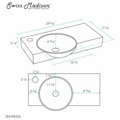 Buy 😀 Swiss Madison Chateau 30" Right Side Faucet Wall-Mount Bathroom Sink, Left-Side Faucet ❤️ -Bathroom Sinks Shop fc81040e0179793b 5134 w800 h800 b1 p0