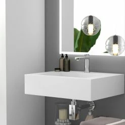 Best Pirce ⭐ Castello USA Pyramid Solid Surface Countertop Basin Sink, White, 24", Standard ⌛ -Bathroom Sinks Shop fda1af7401fc258b 9144 w800 h800 b0 p0