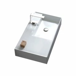 Deals ๐ฏ Scarabeo Ceramiche 32" Ceramic Wall Mount Or Vessel Sink With Counter Space, 1-Hole โญ