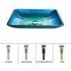 Coupon 🧨 Kraus USA, Inc. Irruption Blue Rectangle Glass Vessel Bathroom Sink, PU Drain, Satin Nickel 👍 -Bathroom Sinks Shop fea17c9500e5e76b 3186 w800 h800 b1 p0