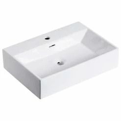 Cheap ๐ Altair 24x16.5" Rectangular White Ceramic Vessel Bathroom Vessel Sink โญ