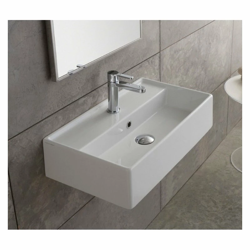 New ๐งจ Scarabeo Ceramiche 23.6" White Ceramic Wall Mounted Or Vessel Sink, One Hole ๐ 4 New ๐งจ Scarabeo Ceramiche 23.6" White Ceramic Wall Mounted Or Vessel Sink, One Hole ๐ - Image 2