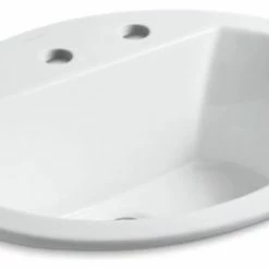 New 😍 Kohler Bryant Oval Drop-In Bathroom Sink With 8" Widespread Faucet Holes, White 👏