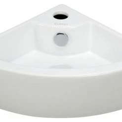 Hot Sale 👏 Elite Sinks Porcelain White Wall-Mounted Corner Sink 🎉