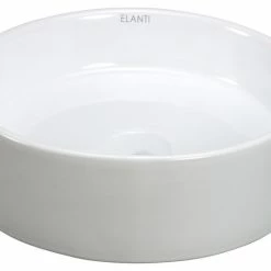 Best Sale 🥰 Elite Sinks Porcelain White Vessel Round Bowl Sink 🔔